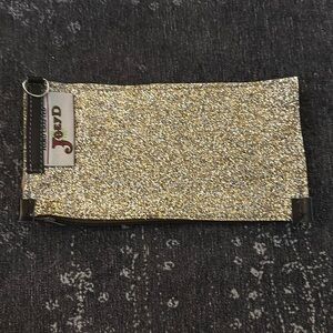 Joey D of Edinburgh Hand Crafted Gold zipper clutch
